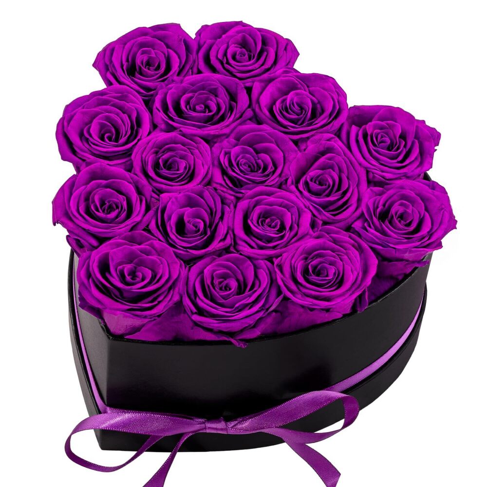 4567 16 Forver Preserved Flowers in a Heart Box, Flowers for Her,Eternal